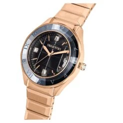 Swarovski 37mm Watch Swiss Made, Metal Bracelet, Black, Rose Gold-tone Finish -Fashion Accessories Store 37mm watch swiss made metal bracelet black rose gold tone finish swarovski 5641294 4