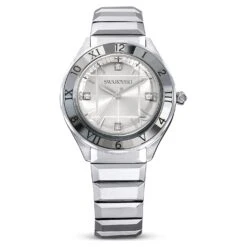 Swarovski 37mm Watch Swiss Made, Metal Bracelet, Silver Tone, Stainless Steel