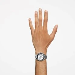 Swarovski 39mm Watch Swiss Made, Metal Bracelet, Silver Tone, Stainless Steel