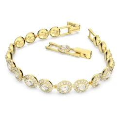 Swarovski Angelic Bracelet Round Cut, Pavé, Medium, White, Gold-tone Plated -Fashion Accessories Store angelic bracelet round cut pavC3A9 medium white gold tone plated swarovski 5505469 2