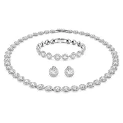 Fashion Accessories Store -Fashion Accessories Store angelic set round cut white rhodium plated swarovski 5367853 1