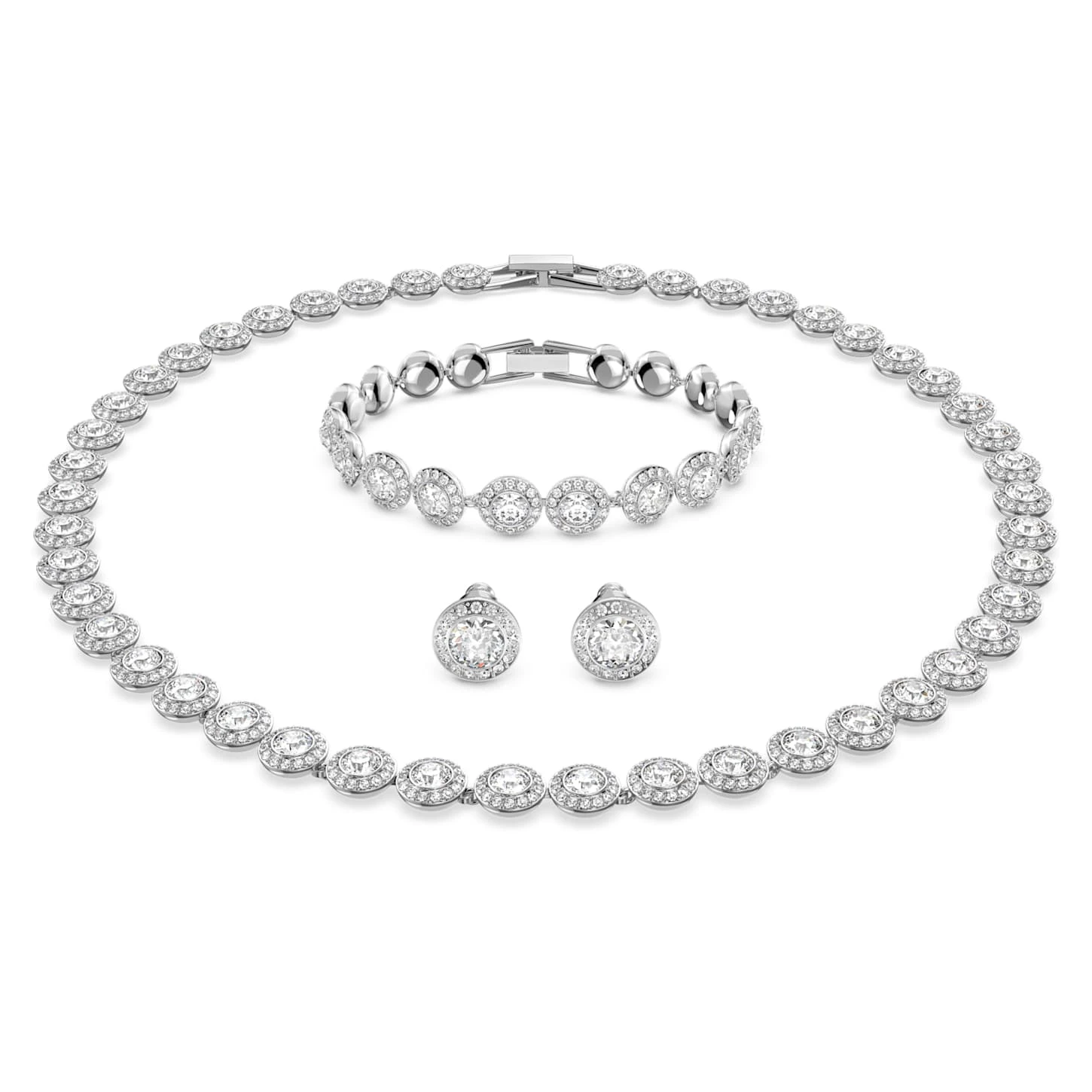 Swarovski Angelic Set Round Cut, White, Rhodium Plated 2 Swarovski Angelic Set Round Cut, White, Rhodium Plated - Image 2