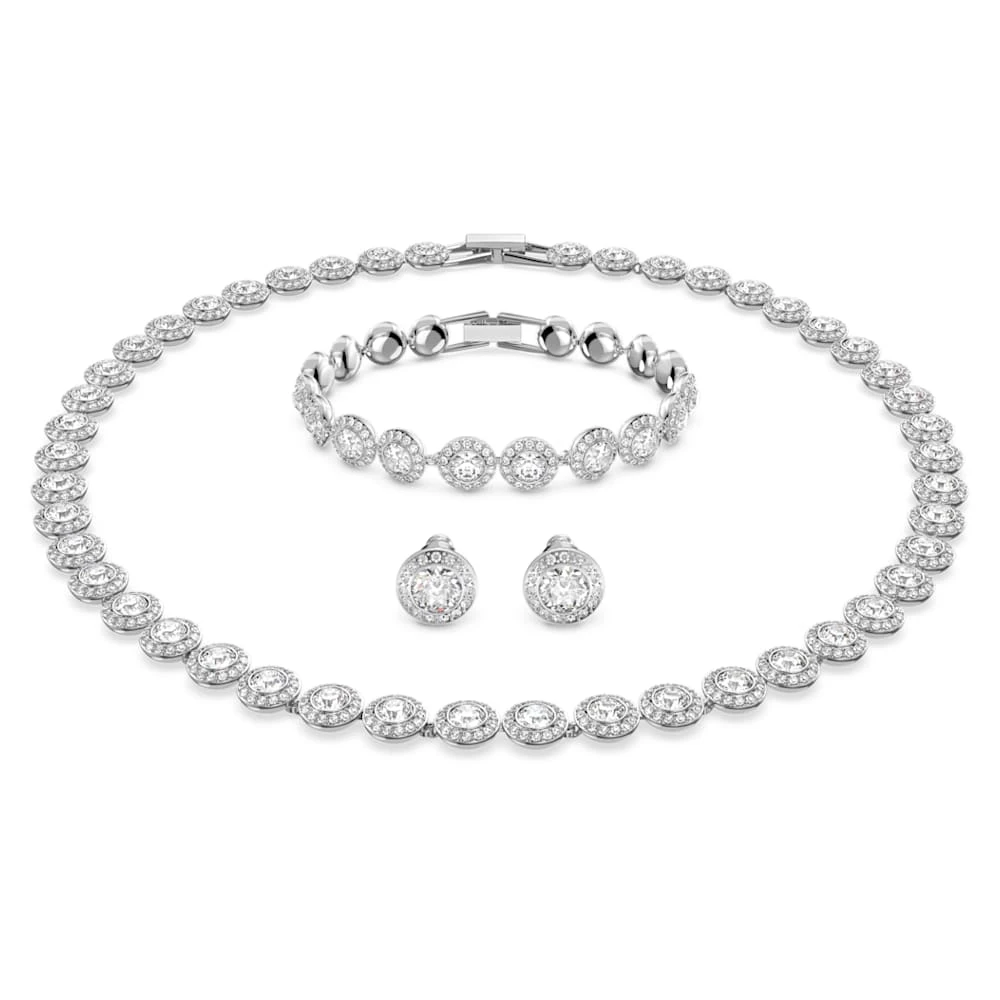 Swarovski Angelic Set Round Cut, White, Rhodium Plated 5 Swarovski Angelic Set Round Cut, White, Rhodium Plated - Image 5