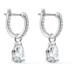 Swarovski Attract Drop Earrings Pear Cut, White, Rhodium Plated -Fashion Accessories Store attract drop earrings pear cut white rhodium plated swarovski 5563119 3
