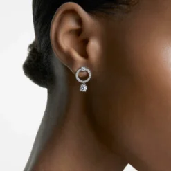 Swarovski Attract Hoop Earrings Round Cut, White, Rhodium Plated 8 Swarovski Attract Hoop Earrings Round Cut, White, Rhodium Plated -Fashion Accessories Store attract hoop earrings round cut white rhodium plated swarovski 5563278 3