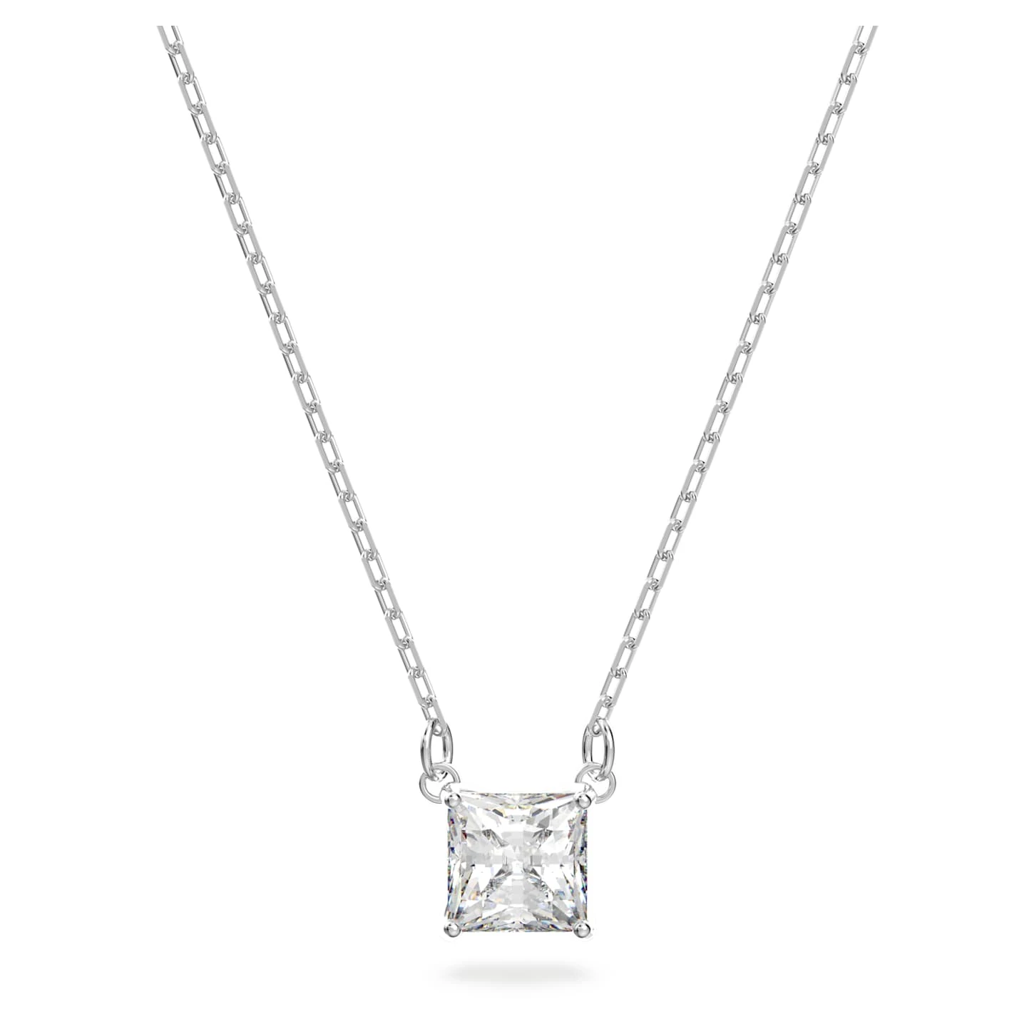 Swarovski Attract Necklace Square Cut, White, Rhodium Plated 2 Swarovski Attract Necklace Square Cut, White, Rhodium Plated - Image 2