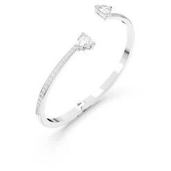 Swarovski Attract Soul Bangle Heart, White, Rhodium Plated -Fashion Accessories Store attract soul bangle heart white rhodium plated swarovski 5518814 3