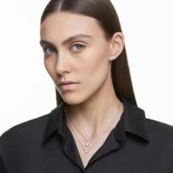 Swarovski Attract Stud Earrings Square Cut, White, Rhodium Plated -Fashion Accessories Store attract stud earrings square cut white rhodium plated swarovski 5430365 4