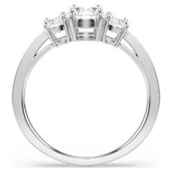 Swarovski Attract Trilogy Ring Round Cut, White, Rhodium Plated -Fashion Accessories Store attract trilogy ring round cut white rhodium plated swarovski 5656292 2
