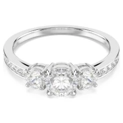 Swarovski Attract Trilogy Ring Round Cut, White, Rhodium Plated -Fashion Accessories Store attract trilogy ring round cut white rhodium plated swarovski 5656292 4