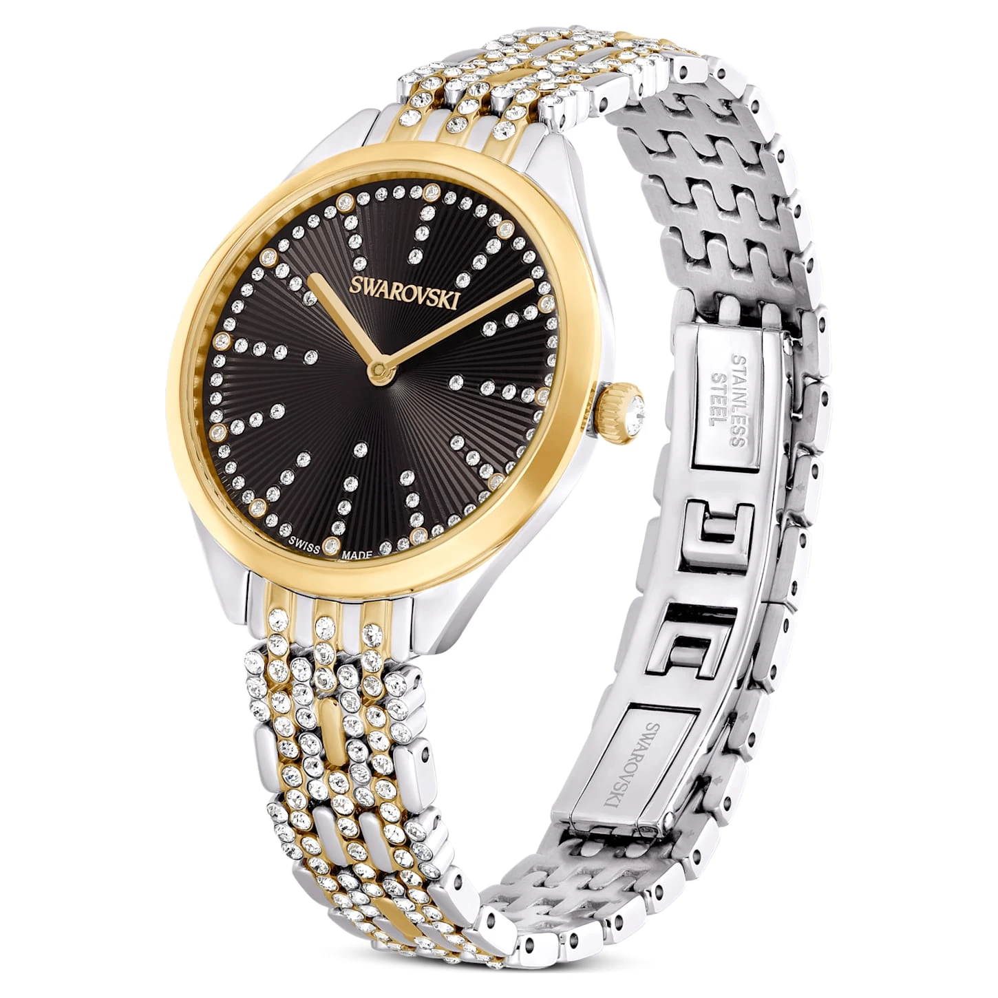 Swarovski Attract Watch Swiss Made, Pavé, Metal Bracelet, Black, Mixed Metal Finish 2 Swarovski Attract Watch Swiss Made, Pavé, Metal Bracelet, Black, Mixed Metal Finish - Image 2