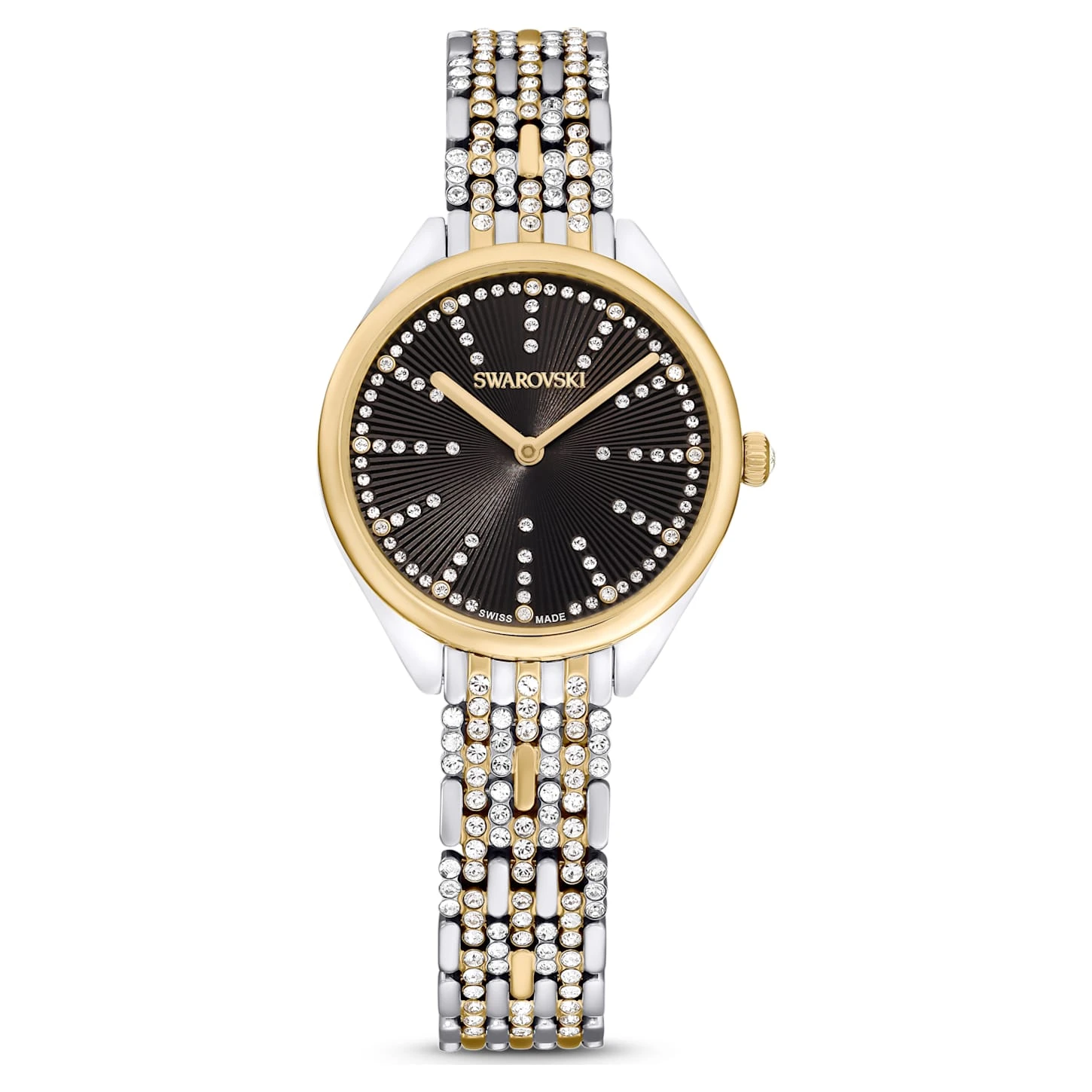Swarovski Attract Watch Swiss Made, Pavé, Metal Bracelet, Black, Mixed Metal Finish 1 Swarovski Attract Watch Swiss Made, Pavé, Metal Bracelet, Black, Mixed Metal Finish