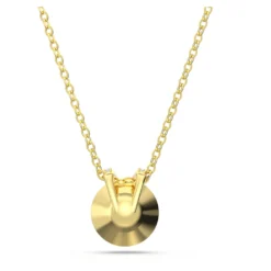 Swarovski Bella V Pendant Round Cut, Gold Tone, Gold-tone Plated -Fashion Accessories Store bella v pendant round cut gold tone gold tone plated swarovski 5662091 3