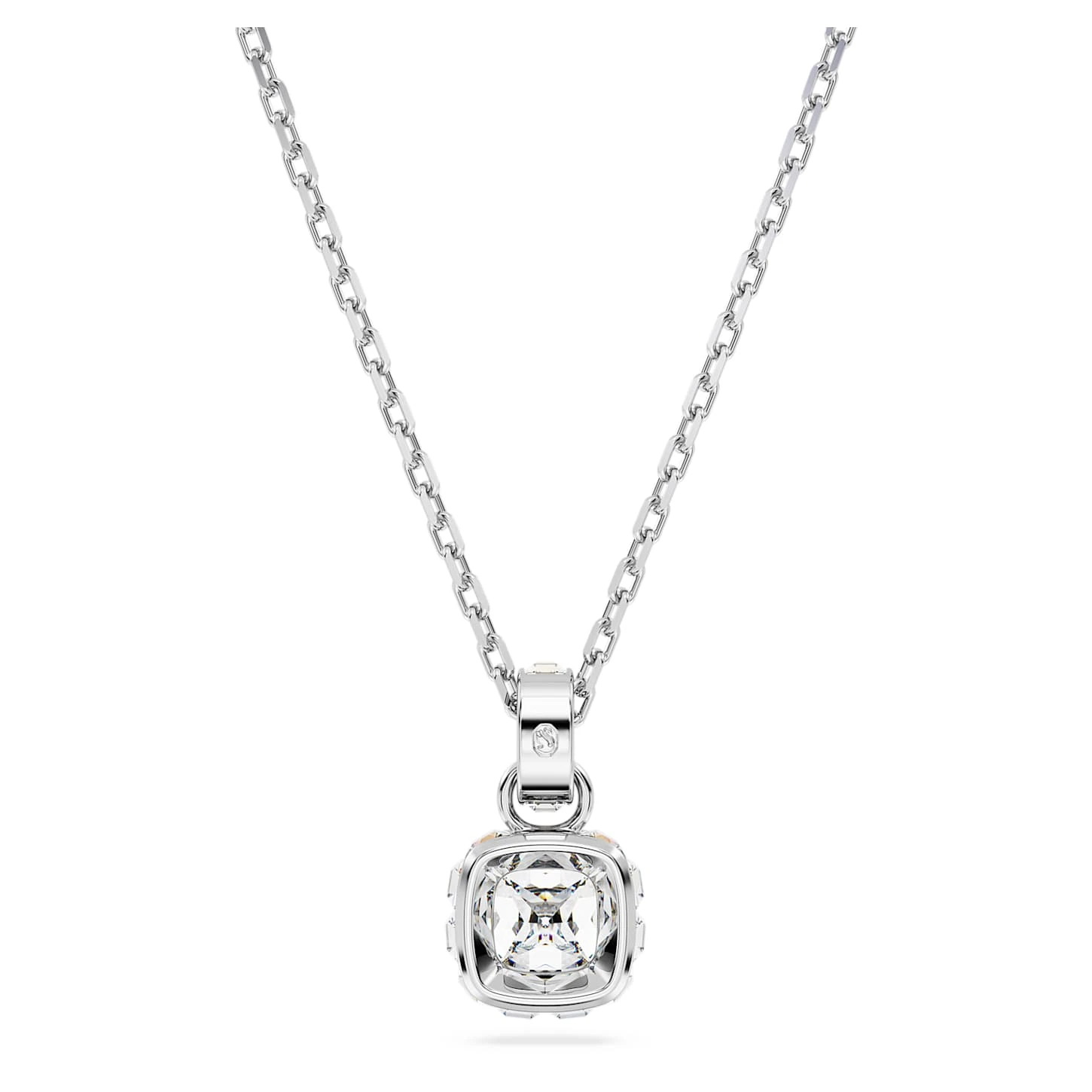 Swarovski Birthstone Pendant Square Cut, April, White, Rhodium Plated 5 Swarovski Birthstone Pendant Square Cut, April, White, Rhodium Plated - Image 5