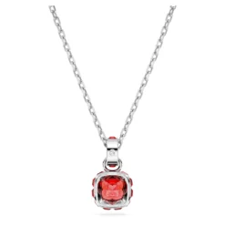 Swarovski Birthstone Pendant Square Cut, July, Red, Rhodium Plated -Fashion Accessories Store birthstone pendant square cut july red rhodium plated swarovski 5652043 3