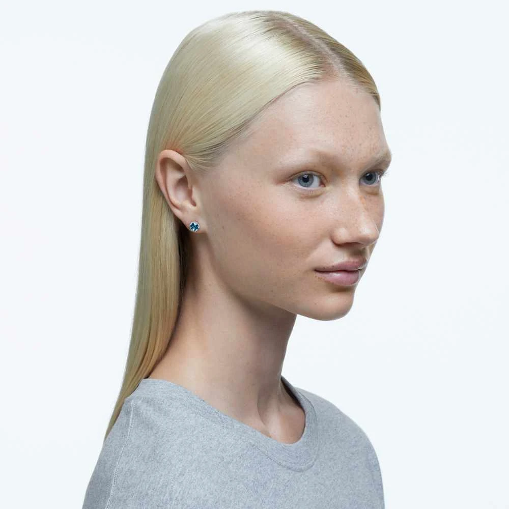 Swarovski Birthstone Stud Earrings Round Cut, December, Blue, Rhodium Plated 4 Swarovski Birthstone Stud Earrings Round Cut, December, Blue, Rhodium Plated - Image 4