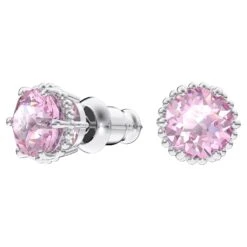 Swarovski Birthstone Stud Earrings Round Cut, June, Pink, Rhodium Plated -Fashion Accessories Store birthstone stud earrings round cut june pink rhodium plated swarovski 5615514 2