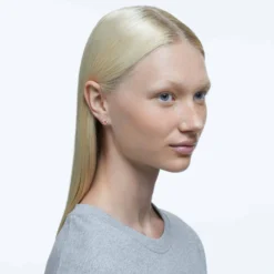 Swarovski Birthstone Stud Earrings Round Cut, October, Pink, Rhodium Plated