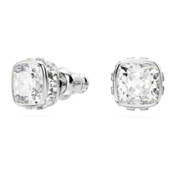 Swarovski Birthstone Stud Earrings Square Cut, April, White, Rhodium Plated -Fashion Accessories Store birthstone stud earrings square cut april white rhodium plated swarovski 5661957 2