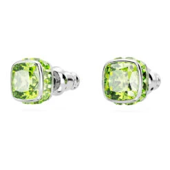 Swarovski Birthstone Stud Earrings Square Cut, August, Green, Rhodium Plated -Fashion Accessories Store birthstone stud earrings square cut august green rhodium plated swarovski 5661958 3