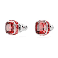 Swarovski Birthstone Stud Earrings Square Cut, July, Red, Rhodium Plated -Fashion Accessories Store birthstone stud earrings square cut july red rhodium plated swarovski 5661959 3