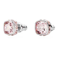 Swarovski Birthstone Stud Earrings Square Cut, June, Pink, Rhodium Plated -Fashion Accessories Store birthstone stud earrings square cut june pink rhodium plated swarovski 5660799 3