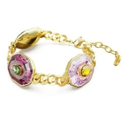 Swarovski Chroma Bracelet Mixed Cuts, Multicolored, Gold-tone Plated -Fashion Accessories Store chroma bracelet mixed cuts multicolored gold tone plated swarovski 5651295 2
