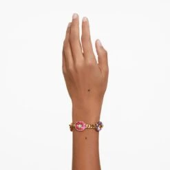 Swarovski Chroma Bracelet Mixed Cuts, Multicolored, Gold-tone Plated