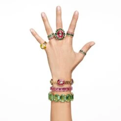 Swarovski Chroma Bracelet Mixed Cuts, Multicolored, Gold-tone Plated -Fashion Accessories Store chroma bracelet mixed cuts multicolored gold tone plated swarovski 5651295 6