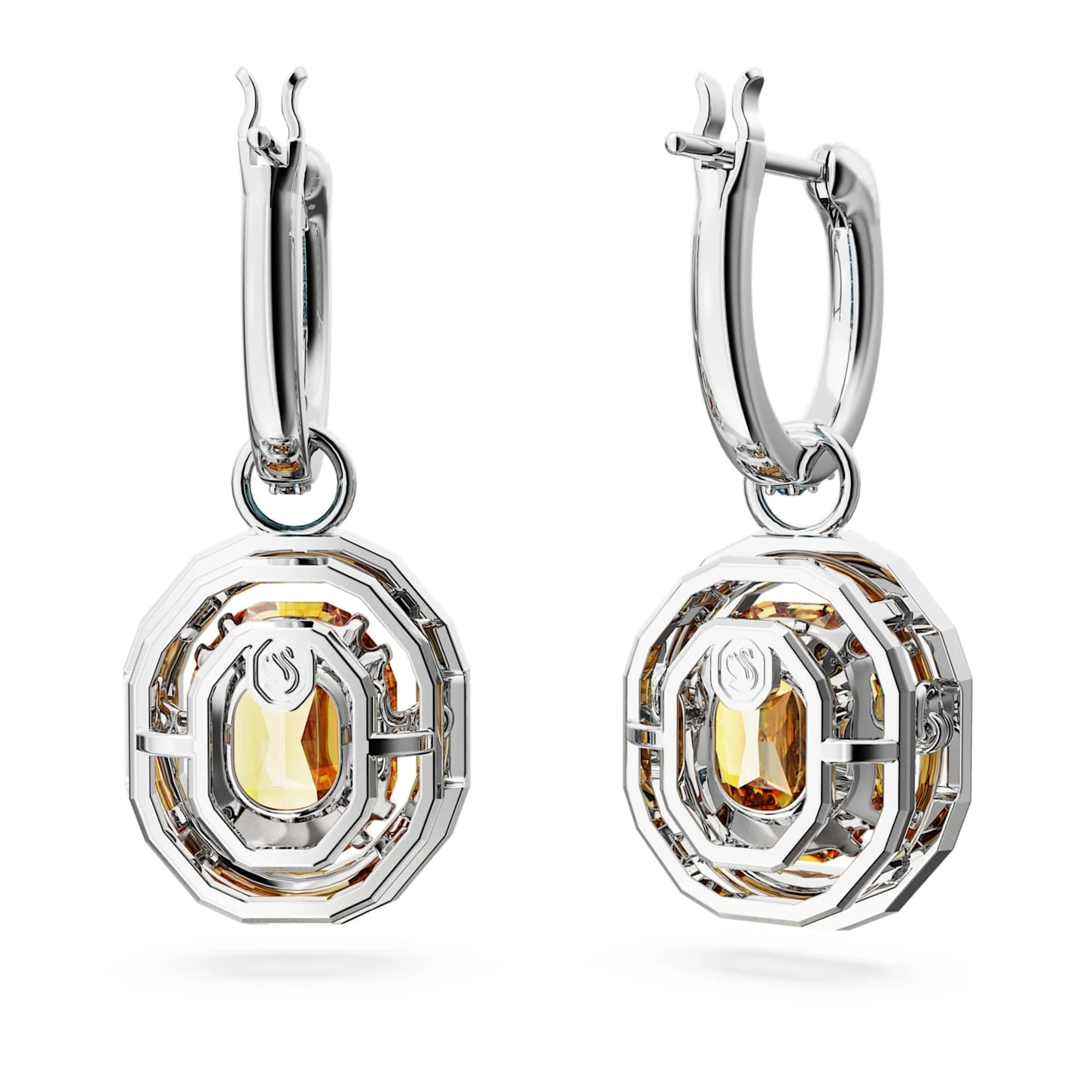 Swarovski Chroma Drop Earrings Octagon Cut, Multicolored, Rhodium Plated - Image 5