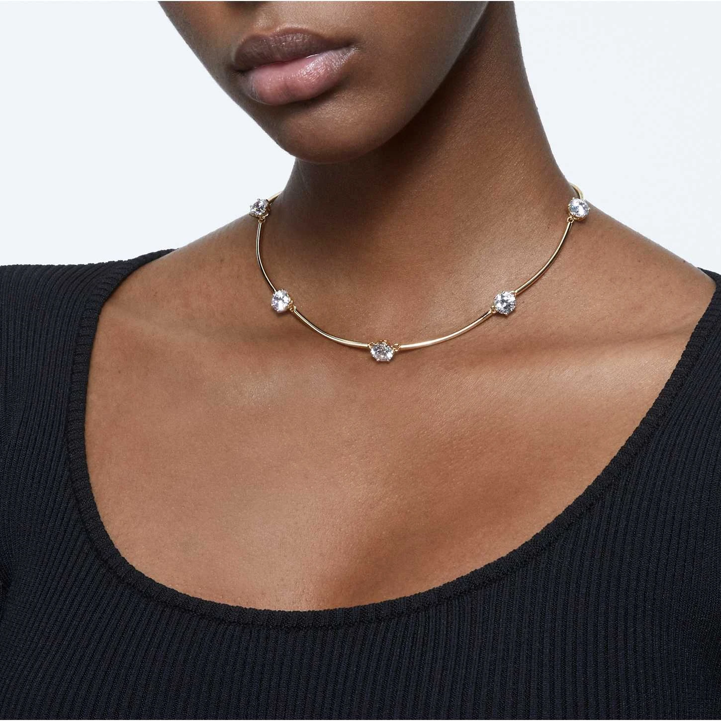 Swarovski Constella Choker Round Cut, White, Shiny gold-tone Plated 1 Swarovski Constella Choker Round Cut, White, Shiny gold-tone Plated