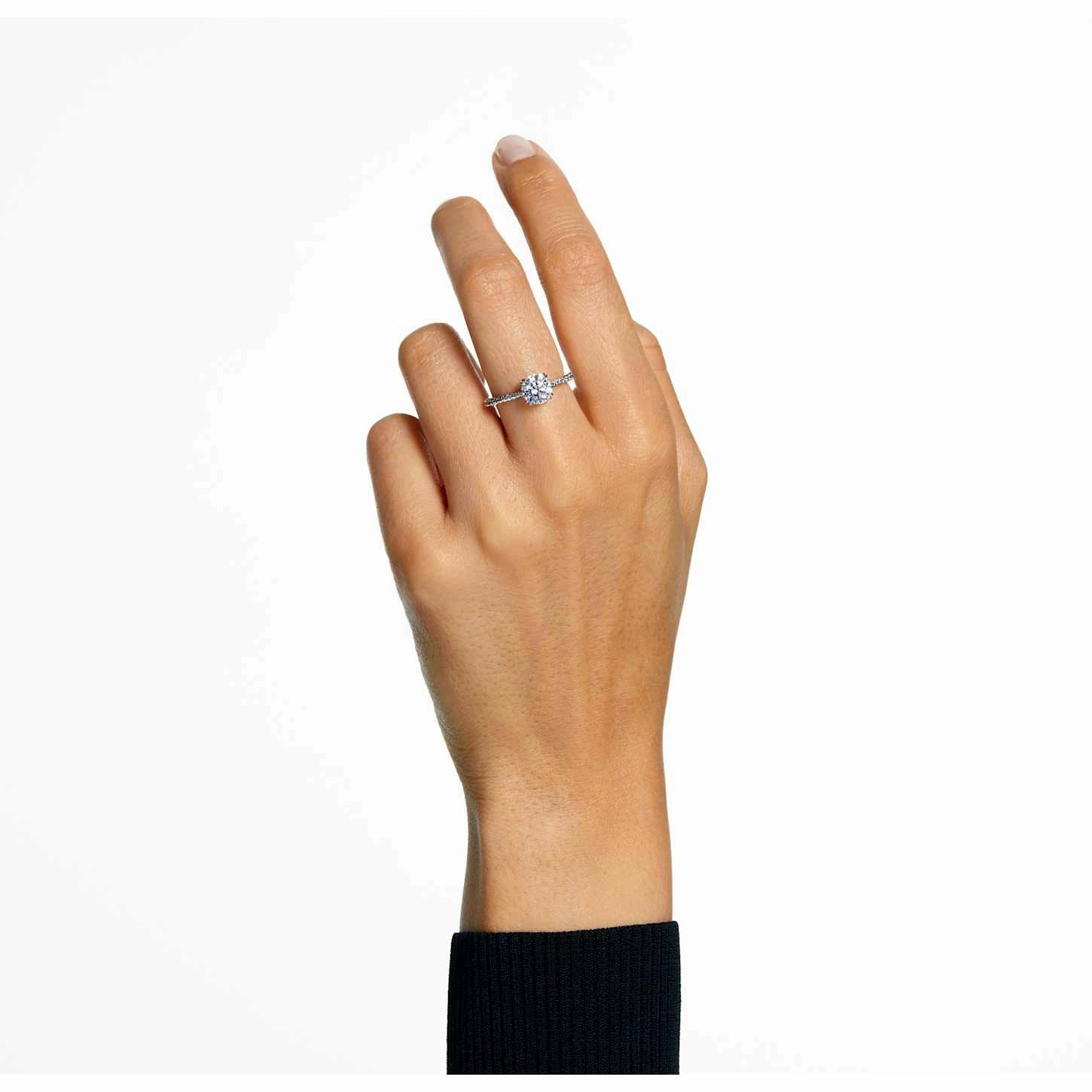 Swarovski Constella Cocktail Ring Princess Cut, Pavé, White, Rhodium Plated 1 Swarovski Constella Cocktail Ring Princess Cut, Pavé, White, Rhodium Plated