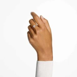 Swarovski Constella Cocktail Ring Princess Cut, Pavé, White, Rose Gold-tone Plated