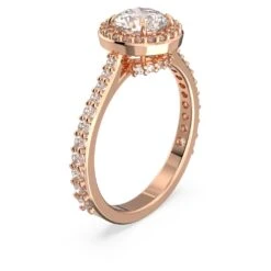 Swarovski Constella Cocktail Ring Round Cut, Pavé, White, Rose Gold-tone Plated -Fashion Accessories Store constella cocktail ring round cut pavC3A9 white rose gold tone plated swarovski 5639404 2
