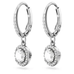 Swarovski Constella Drop Earrings Round Cut, Pavé, White, Rhodium Plated -Fashion Accessories Store constella drop earrings round cut pavC3A9 white rhodium plated swarovski 5636270 3