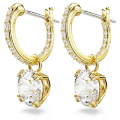 Swarovski Constella Drop Earrings Round Cut, White, Gold-tone Plated -Fashion Accessories Store constella drop earrings round cut white gold tone plated swarovski 5638802 3