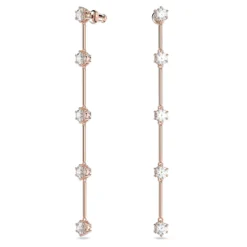 Swarovski Constella Drop Earrings Round Cut, White, Rose Gold-tone Plated -Fashion Accessories Store constella drop earrings round cut white rose gold tone plated swarovski 5661463 2
