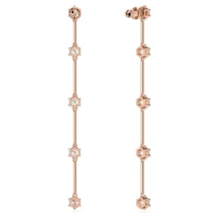 Swarovski Constella Drop Earrings Round Cut, White, Rose Gold-tone Plated -Fashion Accessories Store constella drop earrings round cut white rose gold tone plated swarovski 5661463 4