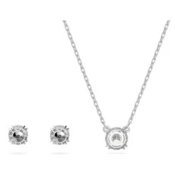 Swarovski Constella Set Round Cut, White, Rhodium Plated -Fashion Accessories Store constella set round cut white rhodium plated swarovski 5647663 3