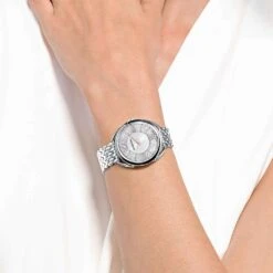 Swarovski Crystalline Glam Watch Swiss Made, Metal Bracelet, Silver Tone, Stainless Steel