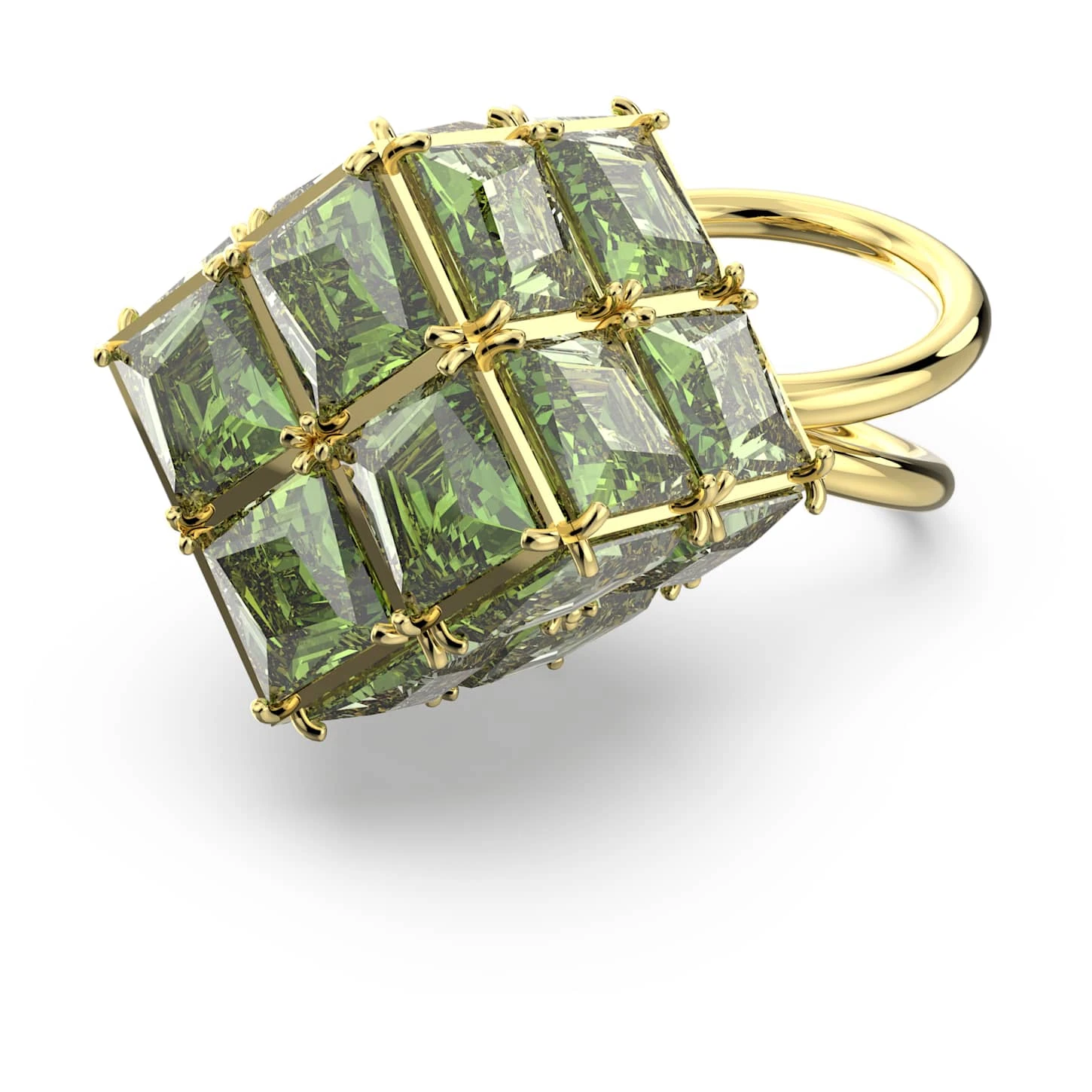 Swarovski Curiosa Cocktail Ring Square Cut, Green, Gold-tone Plated 2 Swarovski Curiosa Cocktail Ring Square Cut, Green, Gold-tone Plated - Image 2