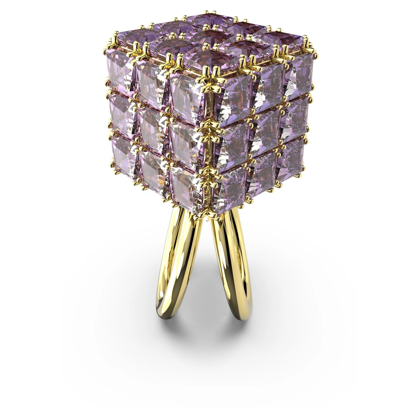 Swarovski Curiosa Cocktail Ring Square Cut, Purple, Gold-tone Plated 4 Swarovski Curiosa Cocktail Ring Square Cut, Purple, Gold-tone Plated - Image 4