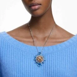 Swarovski Curiosa Pendant And Brooch Multicolored, Rhodium Plated