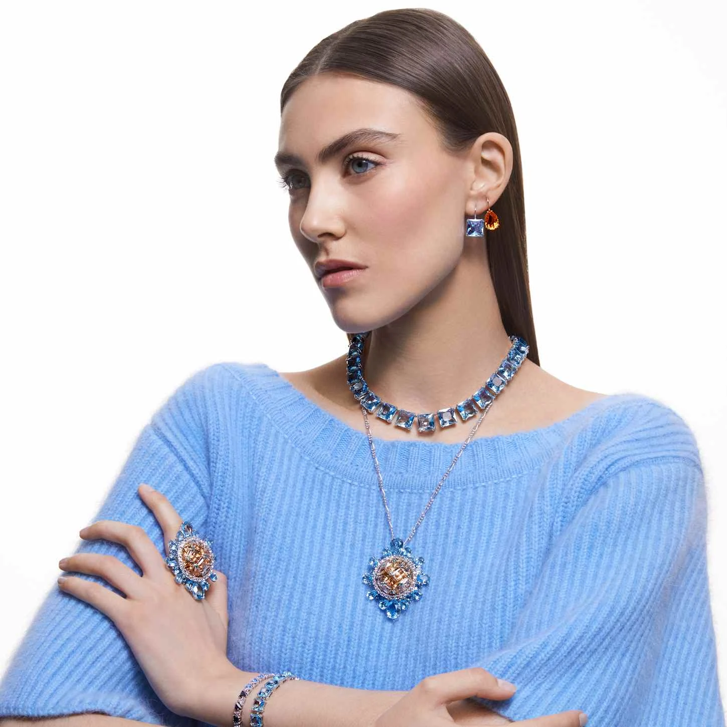 Swarovski Curiosa Pendant And Brooch Multicolored, Rhodium Plated 8 Swarovski Curiosa Pendant And Brooch Multicolored, Rhodium Plated - Image 8