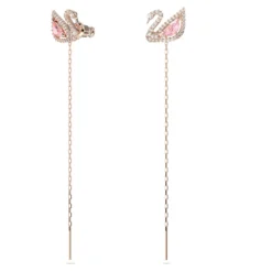 Swarovski Dazzling Swan Drop Earrings Swan, Pink, Rose Gold-tone Plated 7 Swarovski Dazzling Swan Drop Earrings Swan, Pink, Rose Gold-tone Plated -Fashion Accessories Store dazzling swan drop earrings swan pink rose gold tone plated swarovski 5469990 2