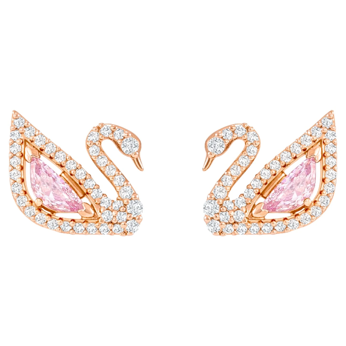 Swarovski Dazzling Swan Drop Earrings Swan, Pink, Rose Gold-tone Plated 5 Swarovski Dazzling Swan Drop Earrings Swan, Pink, Rose Gold-tone Plated - Image 5