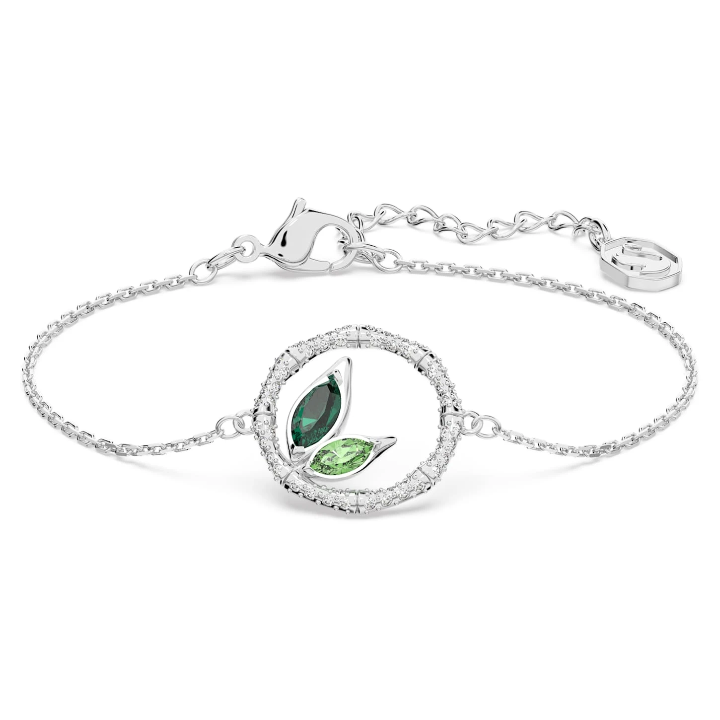 Swarovski Dellium Bracelet Bamboo, Green, Rhodium Plated 2 Swarovski Dellium Bracelet Bamboo, Green, Rhodium Plated - Image 2
