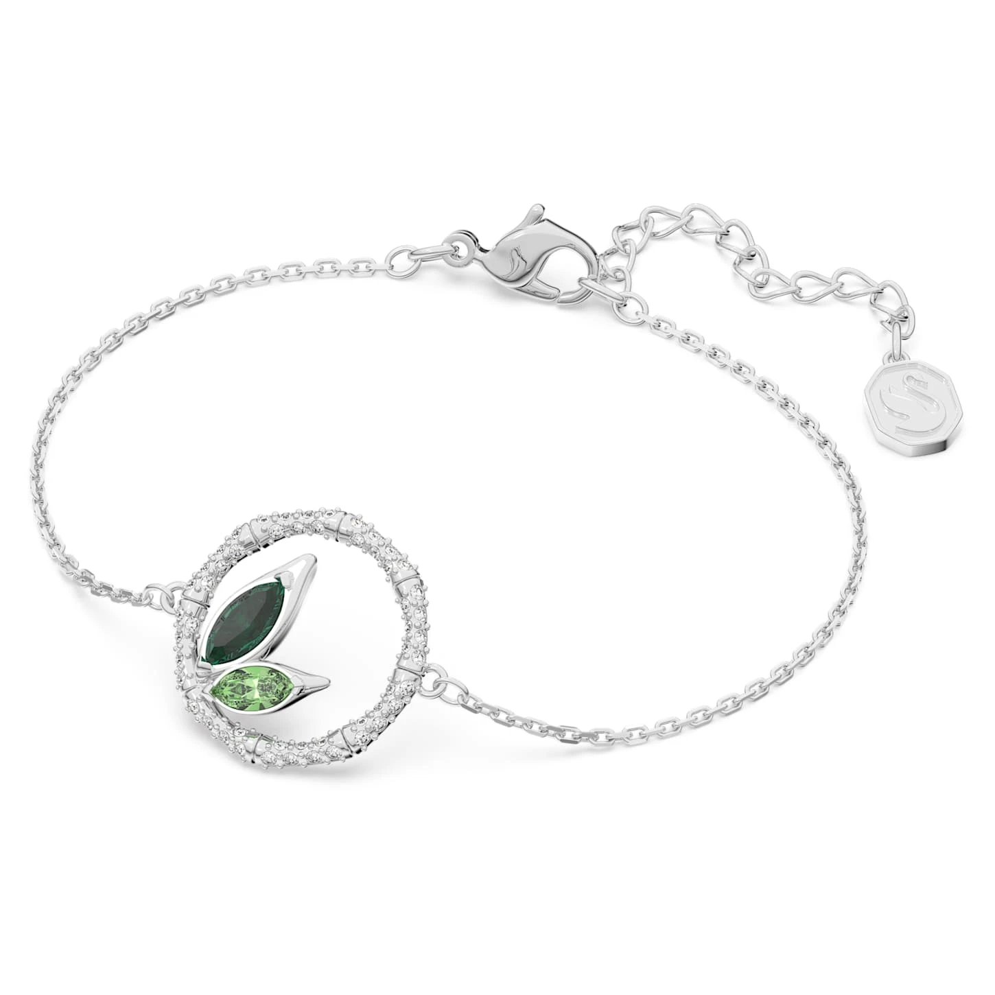 Swarovski Dellium Bracelet Bamboo, Green, Rhodium Plated 3 Swarovski Dellium Bracelet Bamboo, Green, Rhodium Plated - Image 3