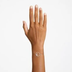 Swarovski Dellium Bracelet Bamboo, White, Rose Gold-tone Plated