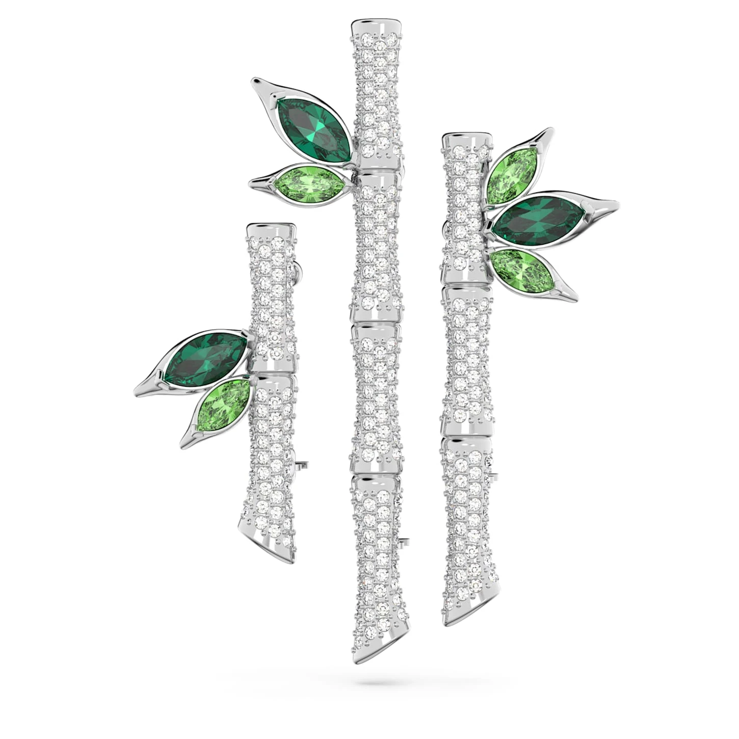 Swarovski Dellium Brooch Bamboo, Green, Rhodium Plated 2 Swarovski Dellium Brooch Bamboo, Green, Rhodium Plated - Image 2